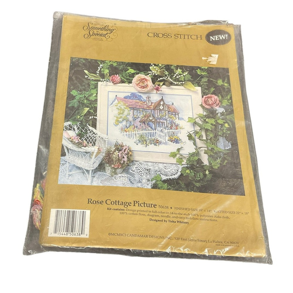 Something Special Cross Stitch Rose Cottage Picture 50638 Finished Size 18"x 14"